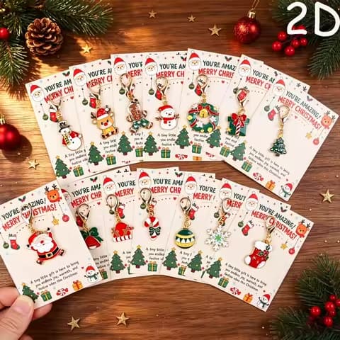 Ensemble cadeau de 14 porte-clés sur le thème de Noël