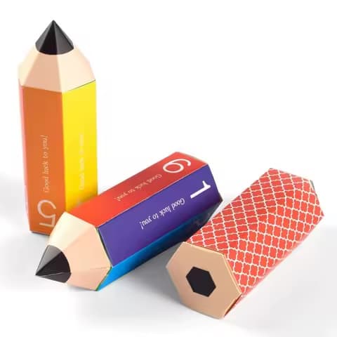 Lot de 12 boîtes cadeaux en forme de crayon – école et maternelle